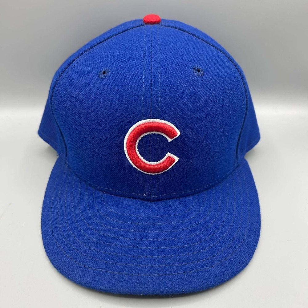 Chicago Cubs Hat Men 7 1/2 Blue Black MLB 59Fifty New Era Fitted Cap